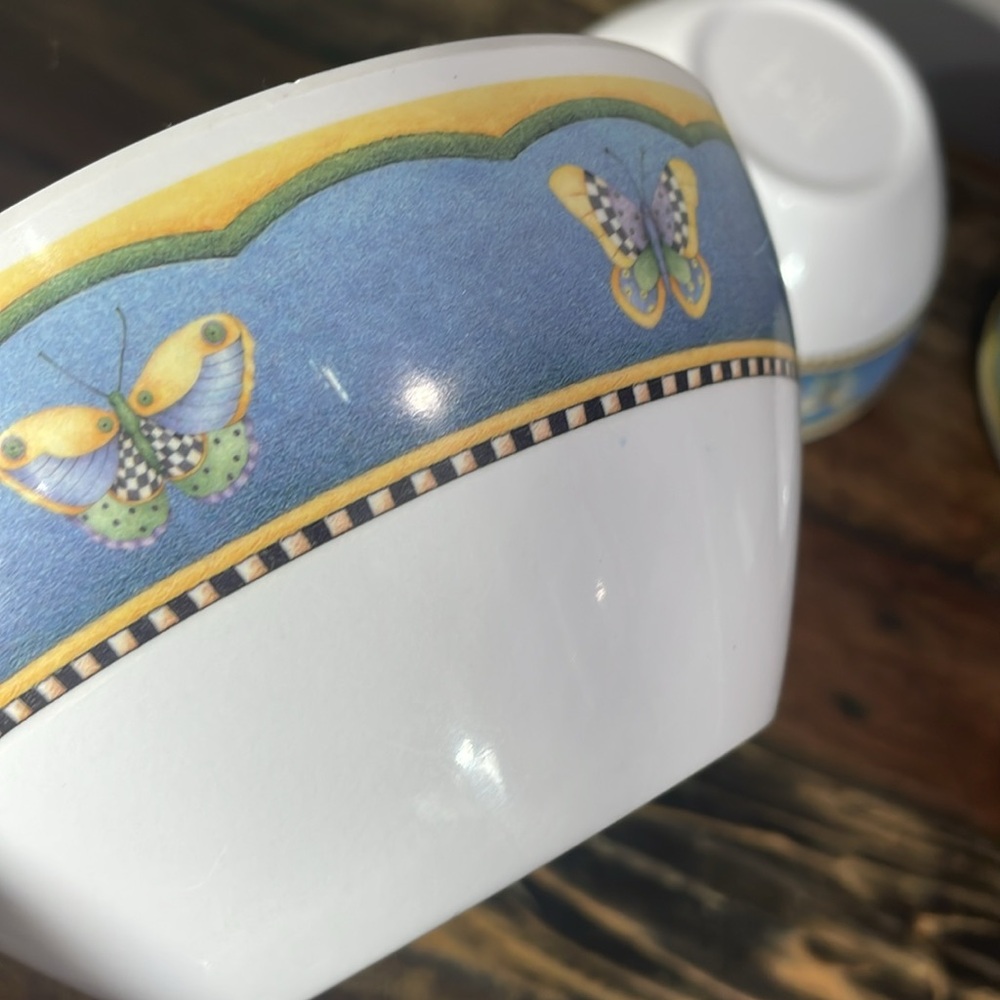 Evolution Sakura melamine set of 6 bowls butterflies pattern - Picture 11 of 17
